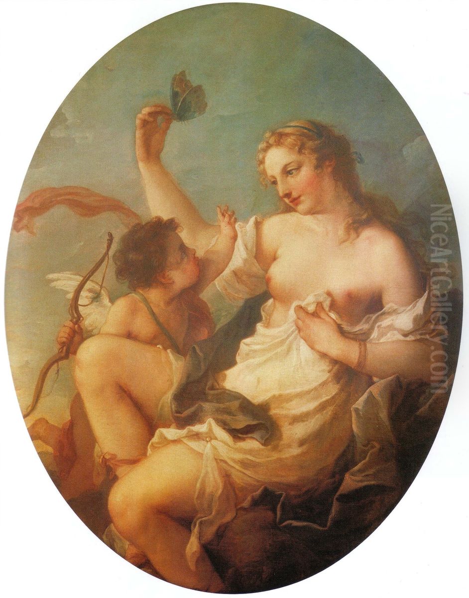 L'Amour et Psyche Oil Painting by Charles-Joseph Natoire