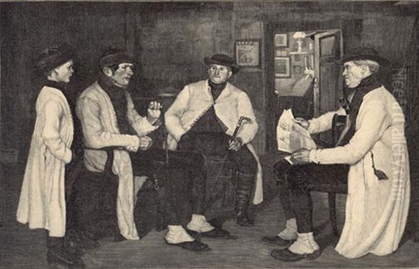 A difficult question Oil Painting by unknown