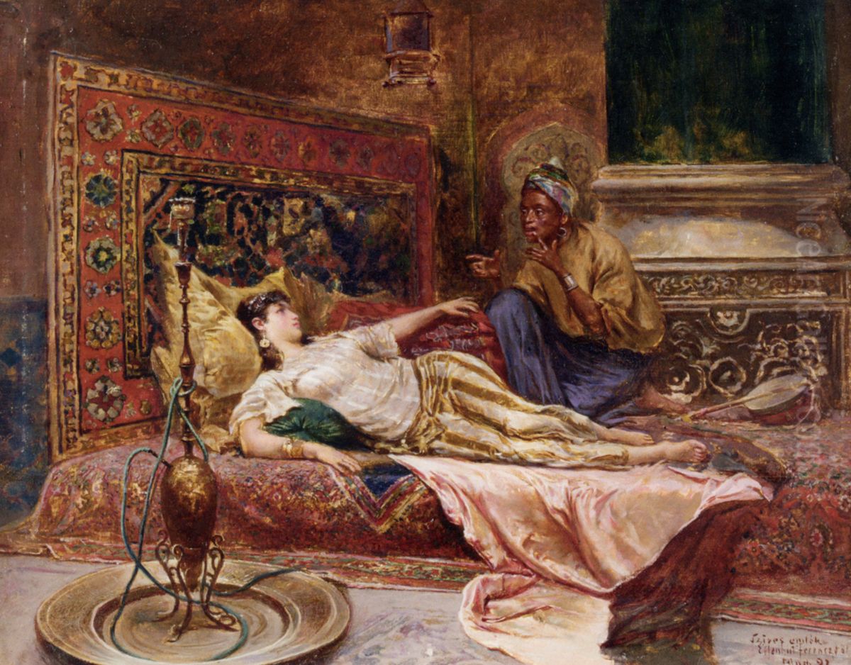 Reclining Odalisque Oil Painting by Franz Eisenhut