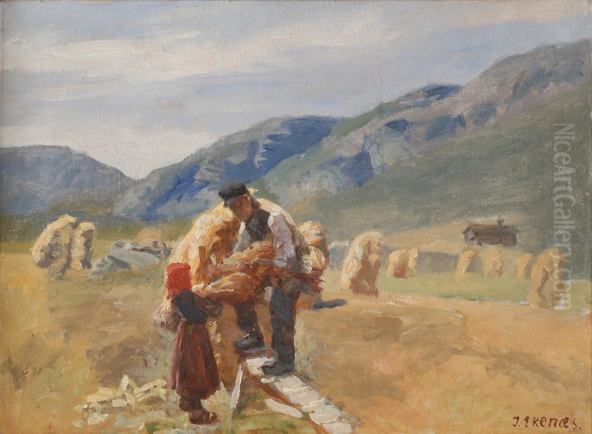 Grain binding Oil Painting by Jahn Ekenaes