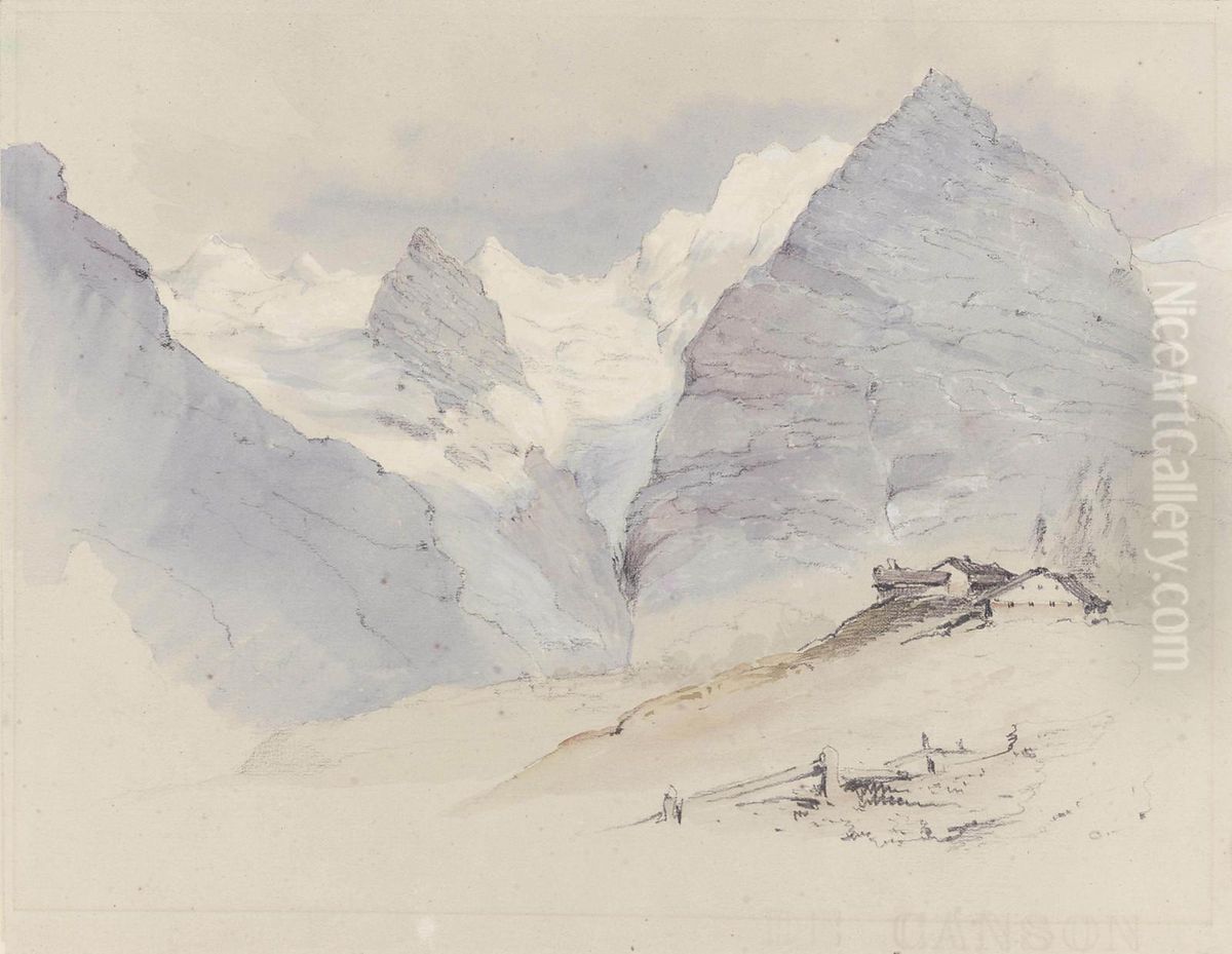 On The Stelvio Pass, Austria Oil Painting by George Bryant Campion