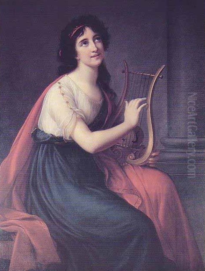 Portrait de Sophia Fries en Sappho Oil Painting by Elisabeth Louise Vigee Le Brun