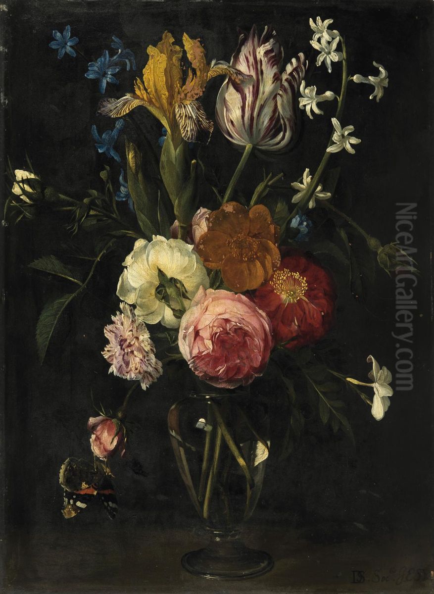 Vase de fleurs sur un entablement Oil Painting by Daniel Seghers