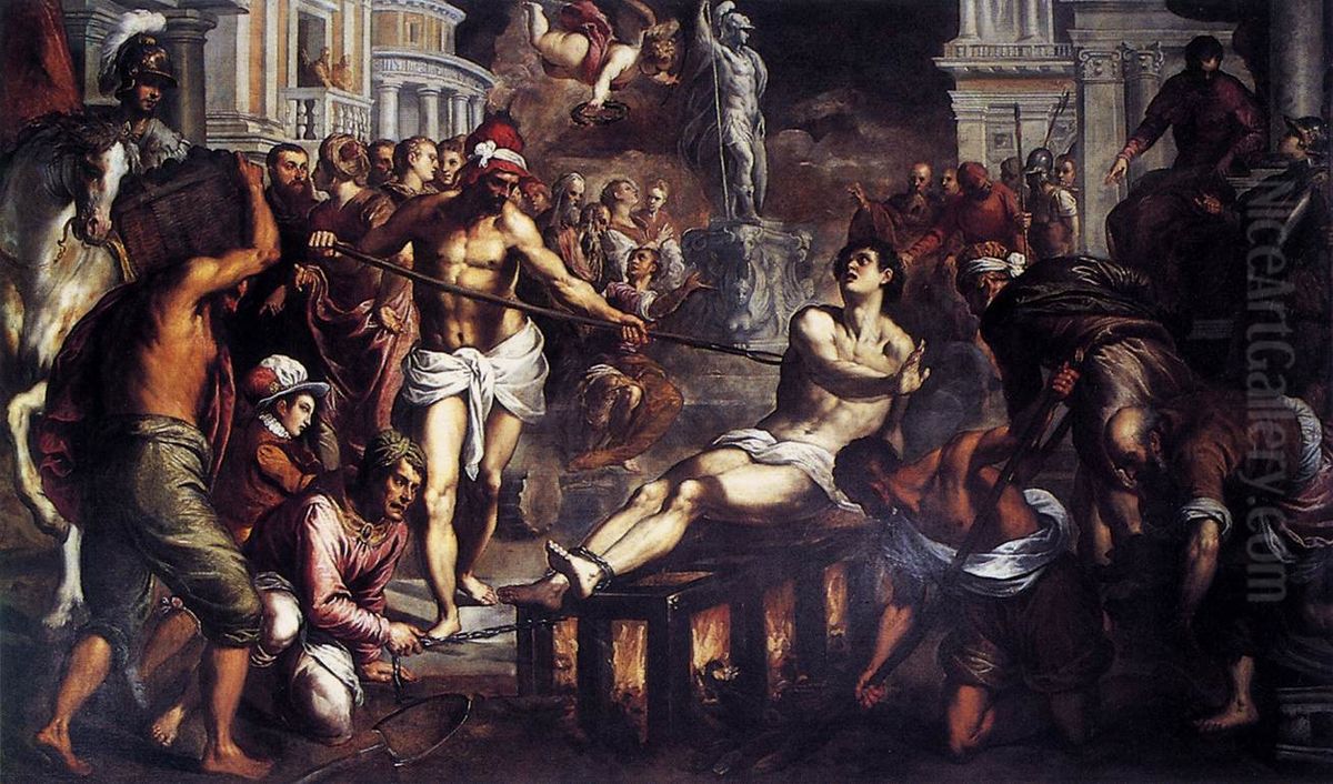 The Martyrdom of St Lawrence Oil Painting by Palma il Giovane