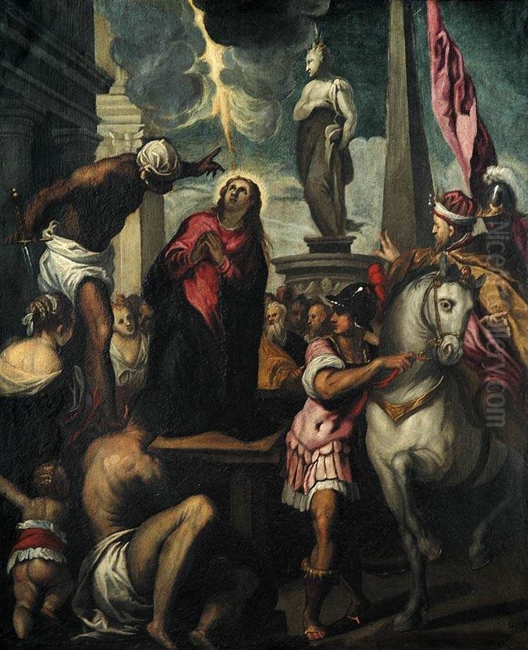 The Martyrdom of St Giustina Oil Painting by Palma il Giovane