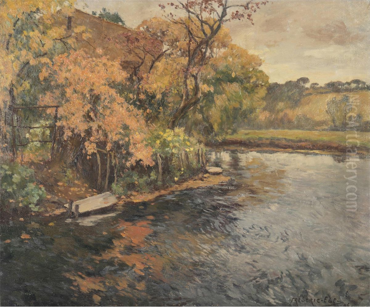 House and River in a Forest Landscape Oil Painting by unknown