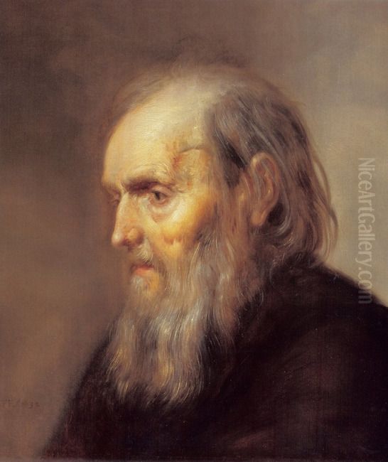 Portrait of an unknown old man Oil Painting by Franchoys Elaut