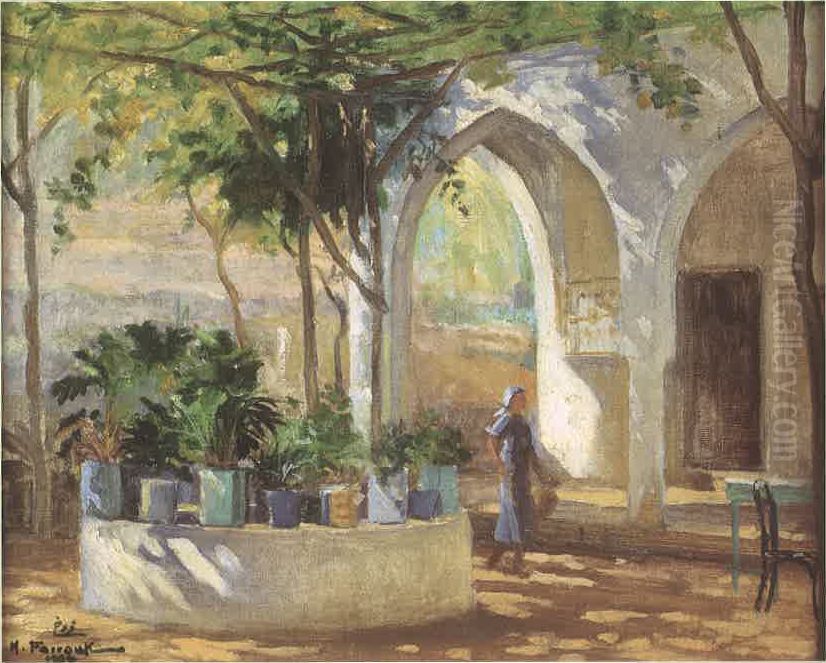 A Village House. Oil Painting by Moustafa Farroukh