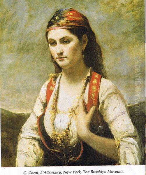 The Young Woman of Albano. Oil Painting by Jean-Baptiste Camille Corot