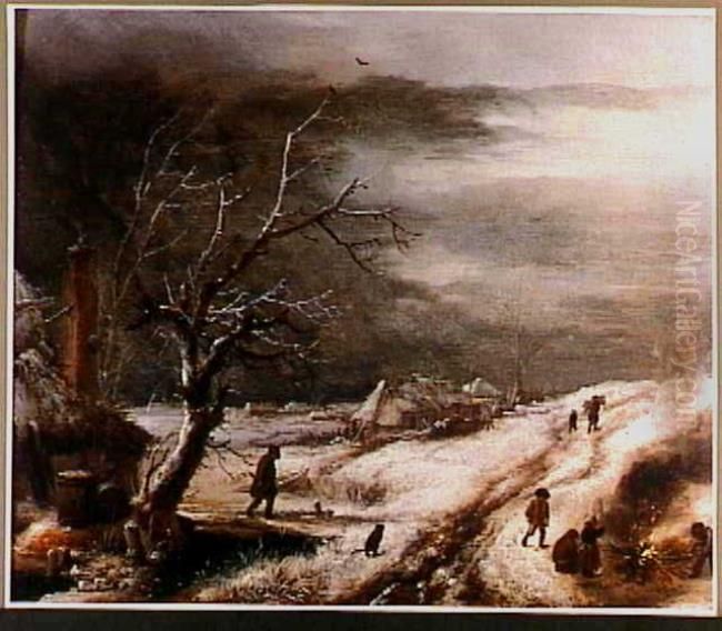 Winter landscape Oil Painting by Philips Wouwerman