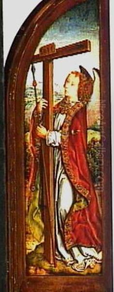 Angel with the cross and lance Oil Painting by Aelbrecht Bouts