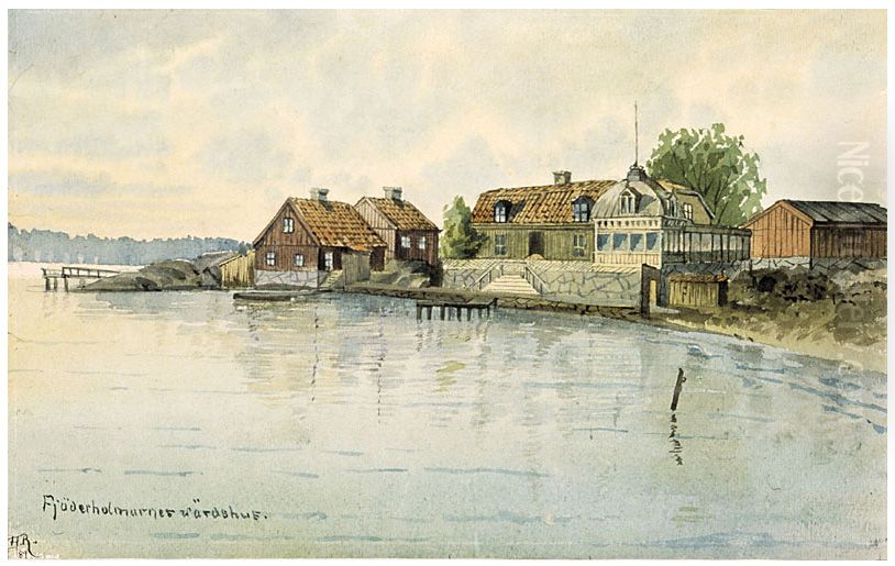 Fjaderhomarnas vardshus Oil Painting by Henry Reuterdahl