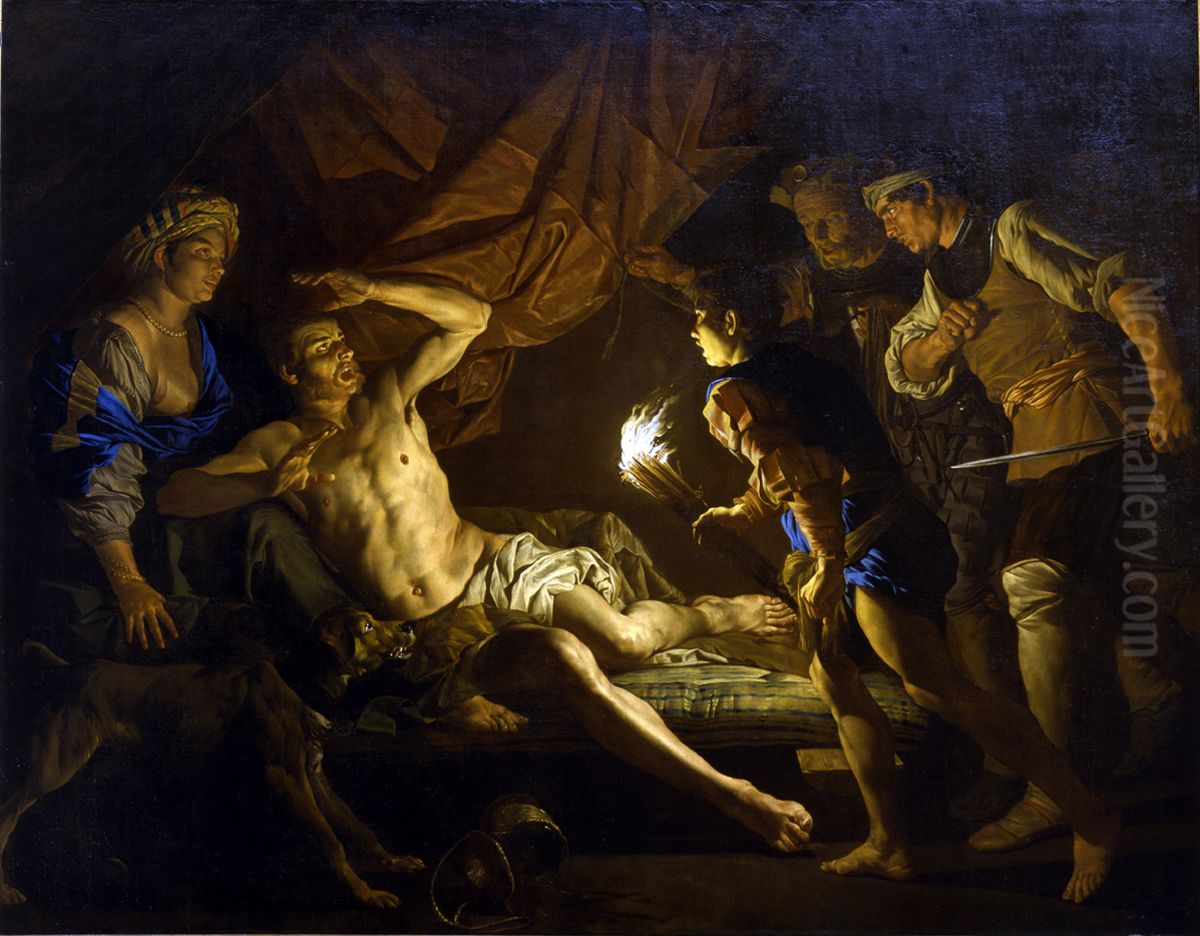 Samson taken by the Philistines Oil Painting by Matthias Stom