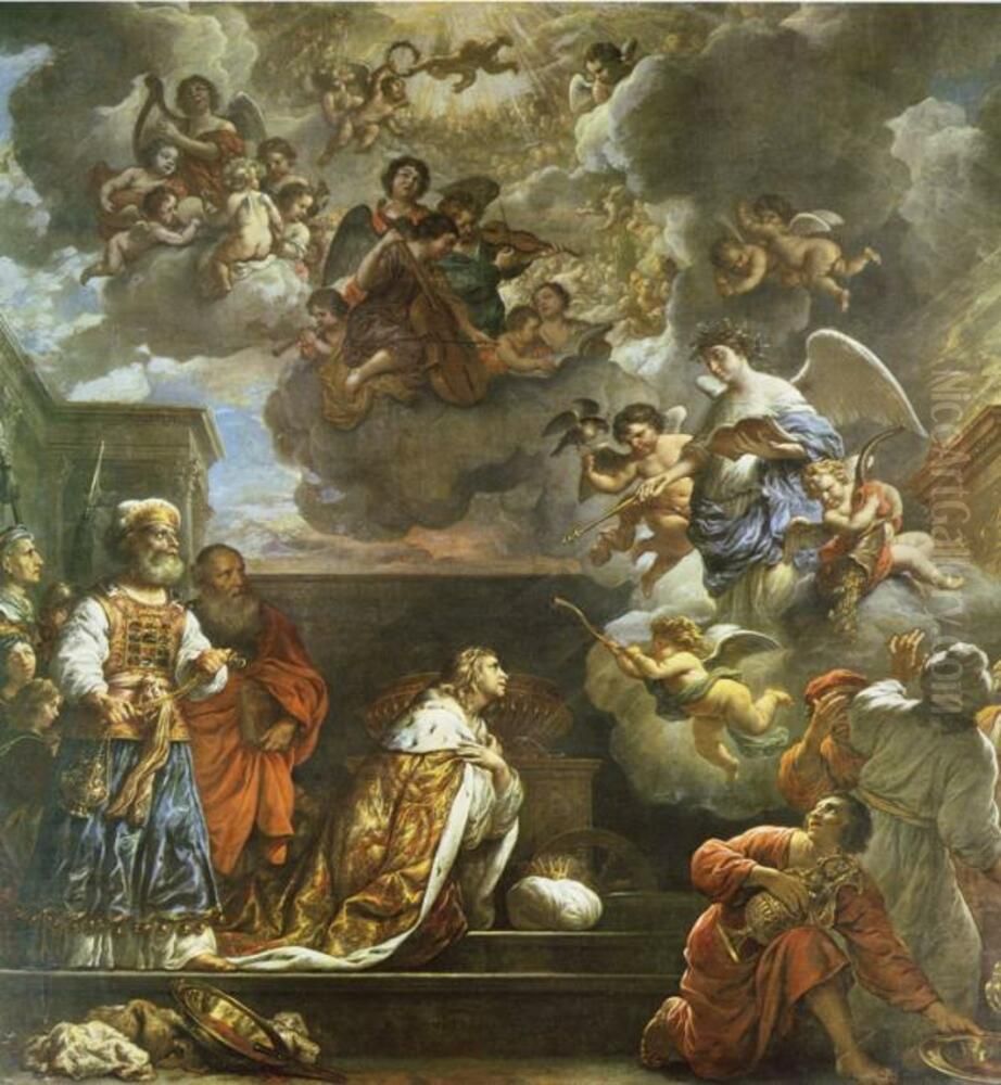 Solomon prays for wisdom (1 Kings 3) Oil Painting by Govert Flinck