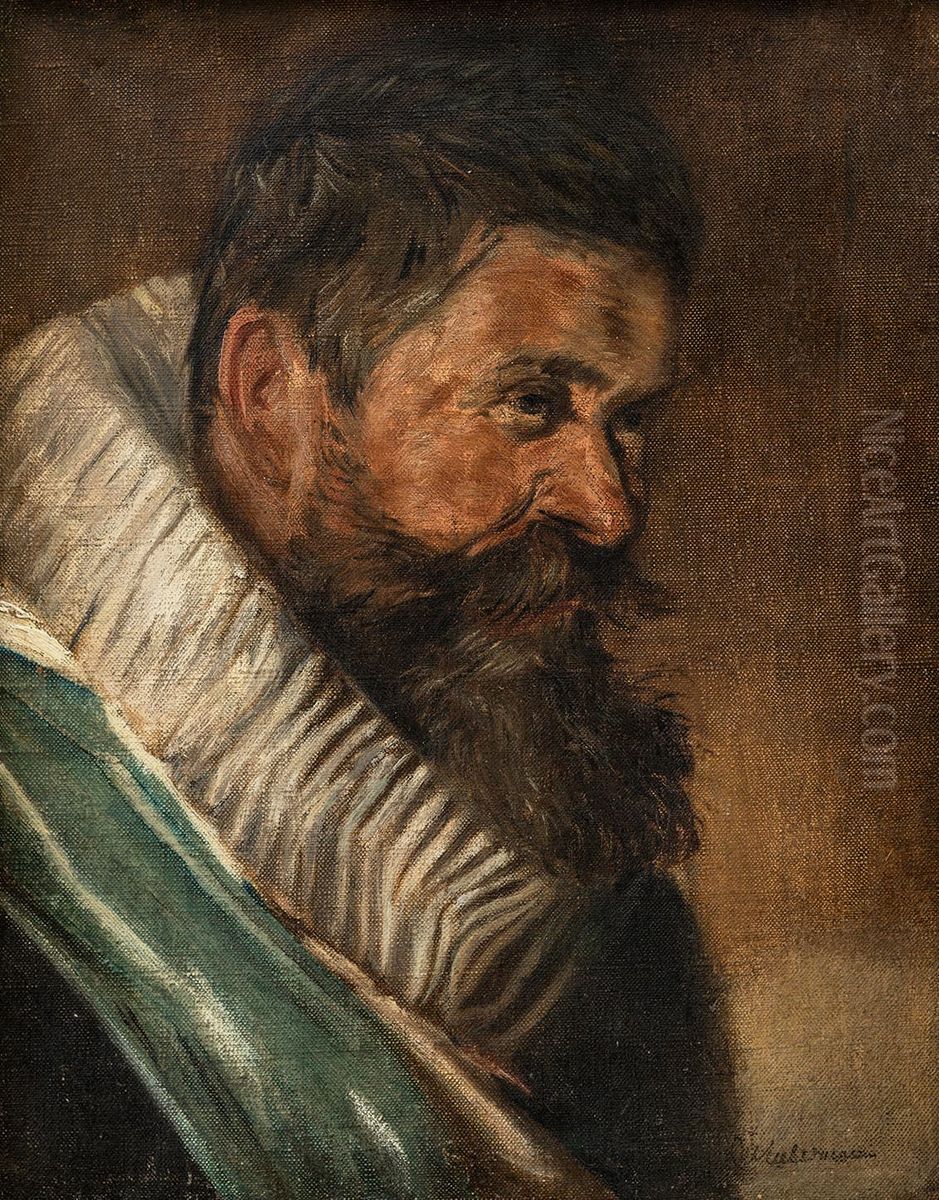 Kopf eines St. Adriansschutzen aus dem Jahr 1627, Kopie nach Frans Hals Oil Painting by Max Liebermann
