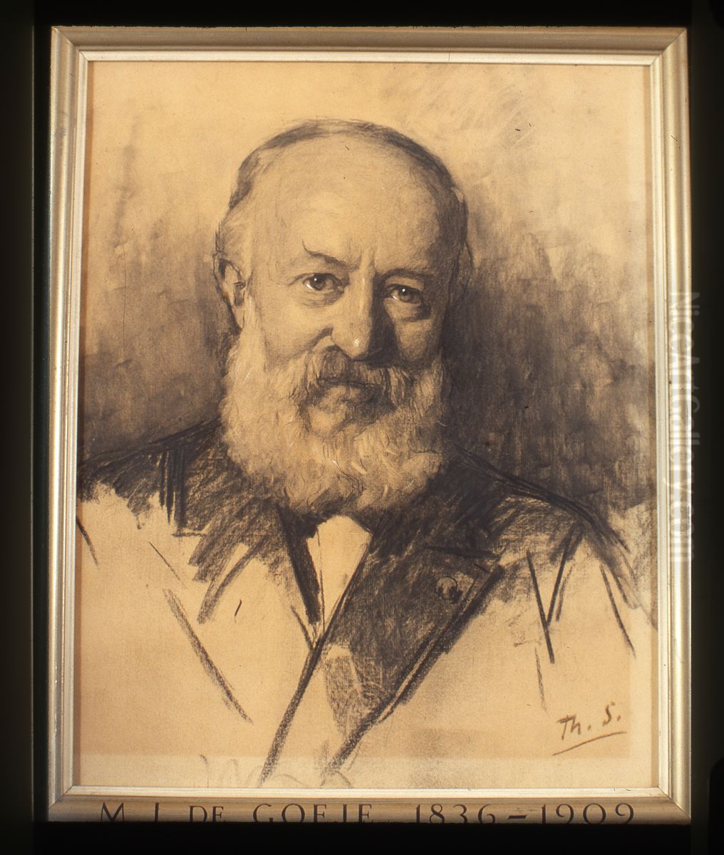 Portret van Michael de Goeje, hoogleraar Syrisch, Chaldeeuws en Arabisch Oil Painting by Therese Schwartze