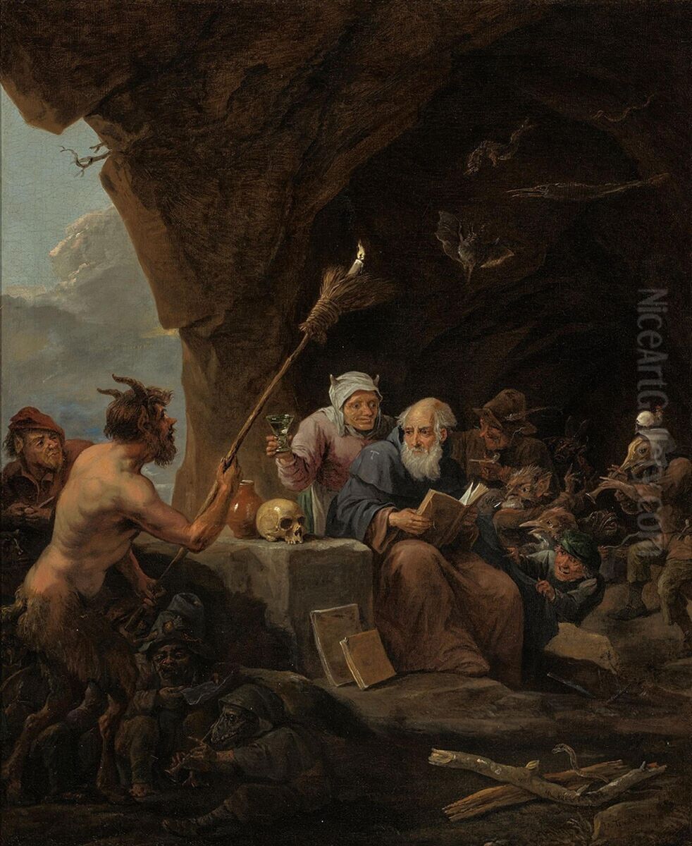 schilderij Oil Painting by David Teniers the Younger