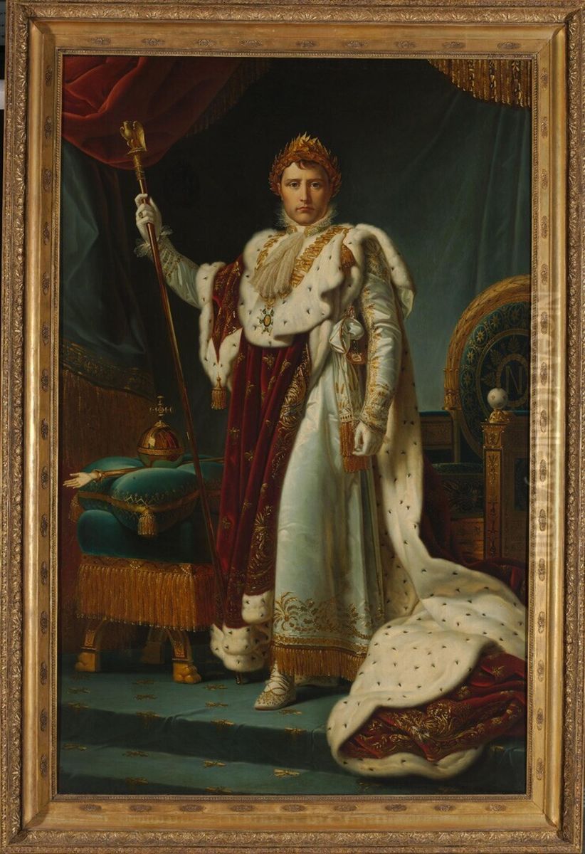 Keizer Napoleon I in kroningsgewaad, 2 december 1804 Oil Painting by Francois Gerard