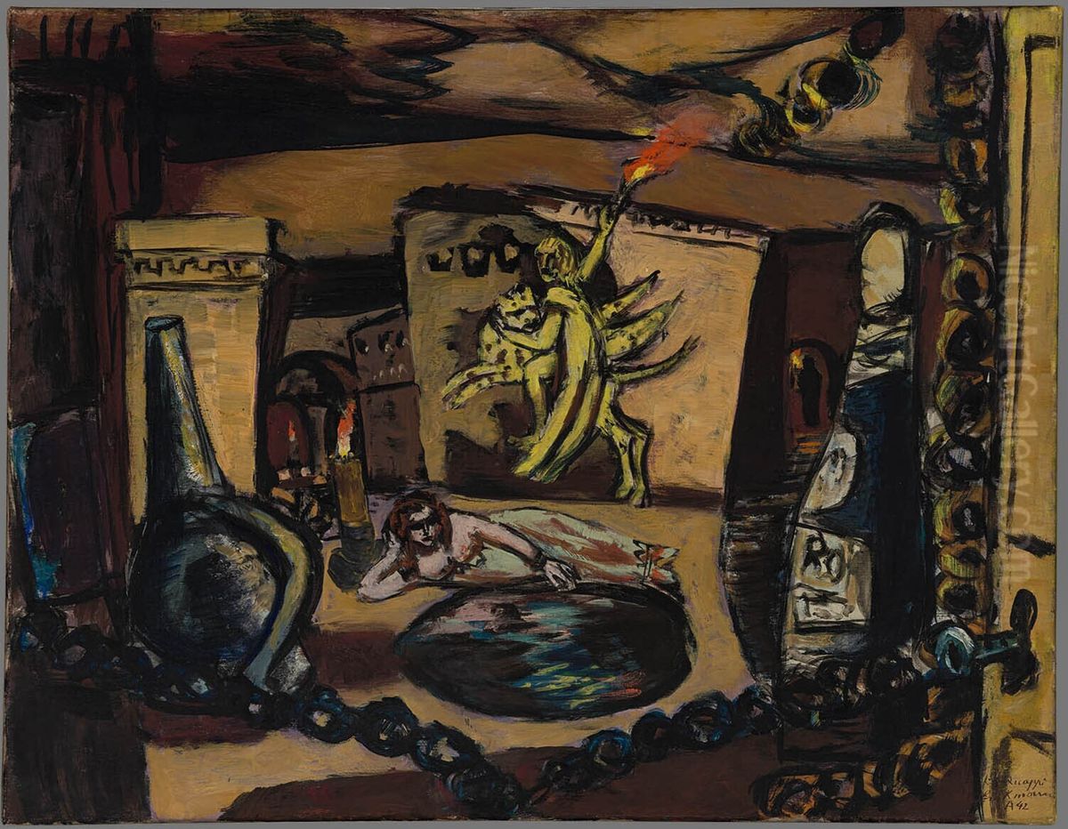 Apollo Oil Painting by Max Beckmann