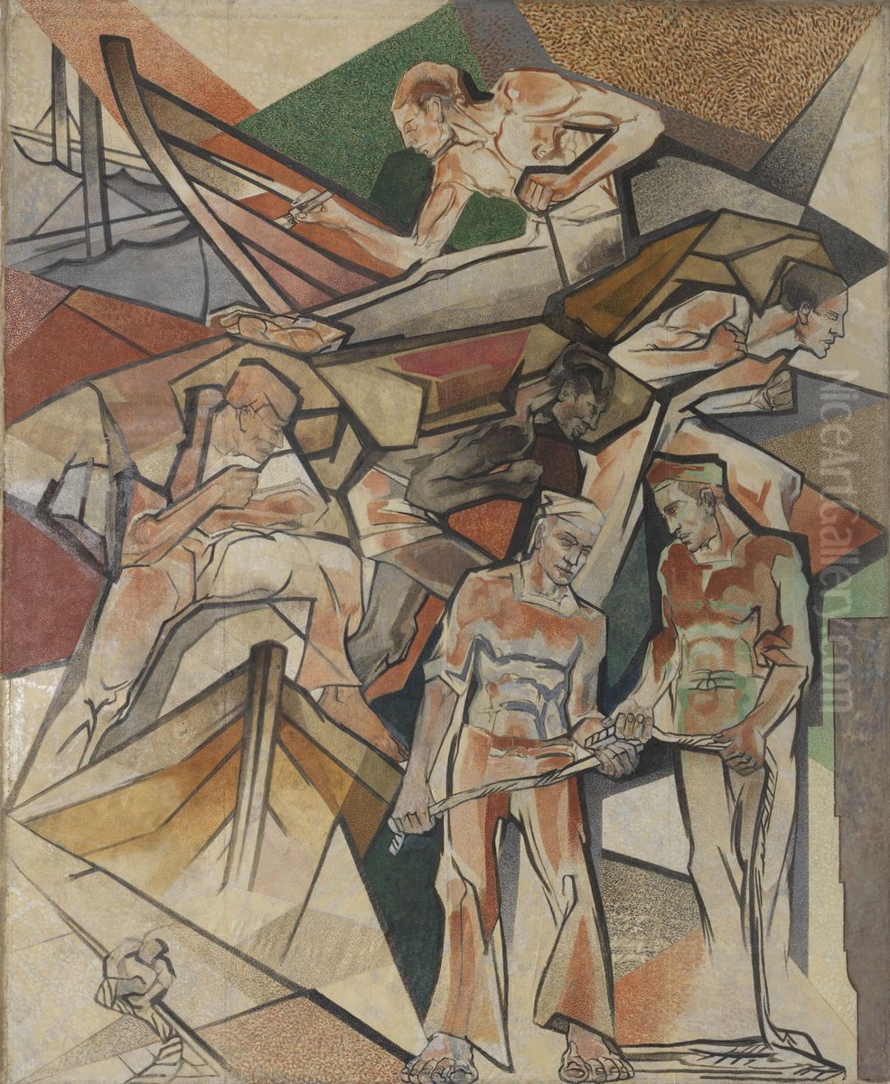 Havenbedrijf Oil Painting by Jan Thorn Prikker