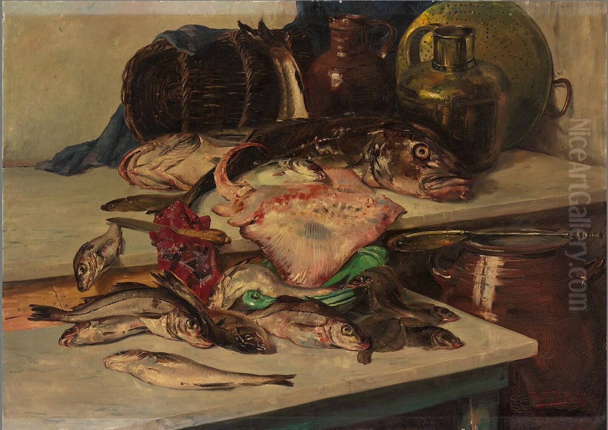 Visch Oil Painting by Willem Roelofs