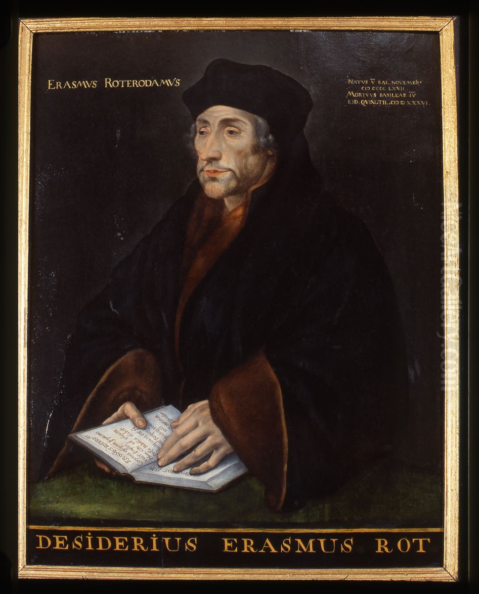 Portrait of Desiderius Erasmus, humanist Oil Painting by Hans Holbein the Younger
