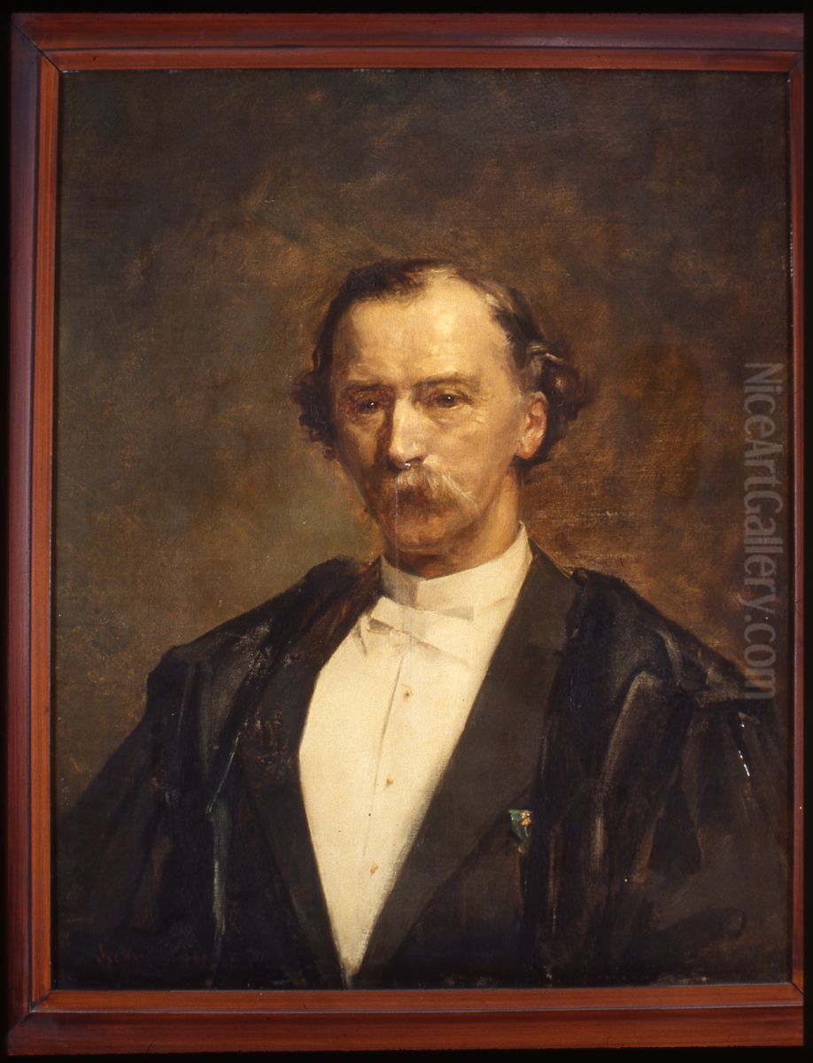 Portret van C.P. Tiele, hoogleraar Godgeleerdheid te Leiden Oil Painting by Icones Leidenses