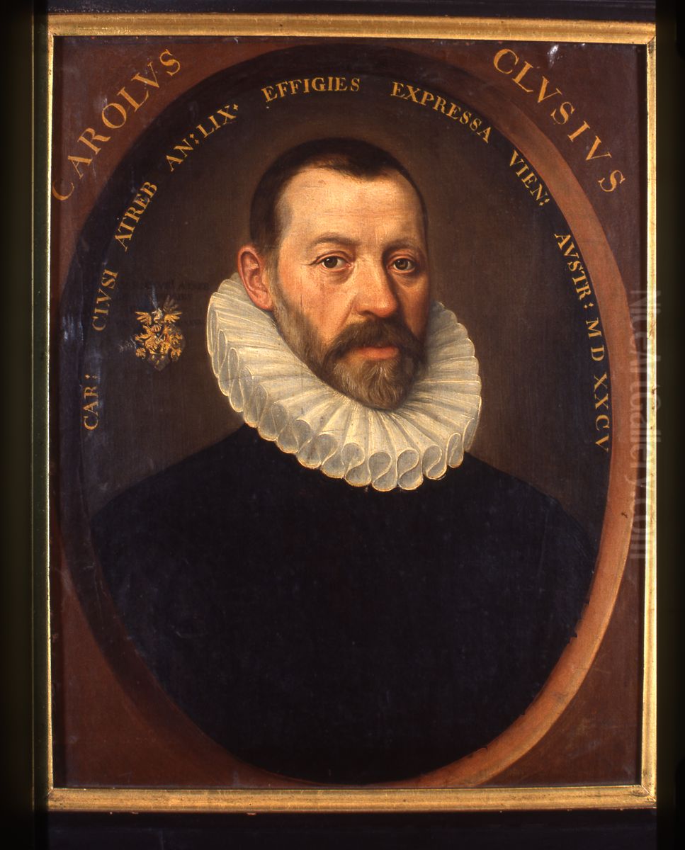 Portret van Carolus Clusius (Charles de l'Ecluse,1526-1609), botanist Oil Painting by Giacomo Monti