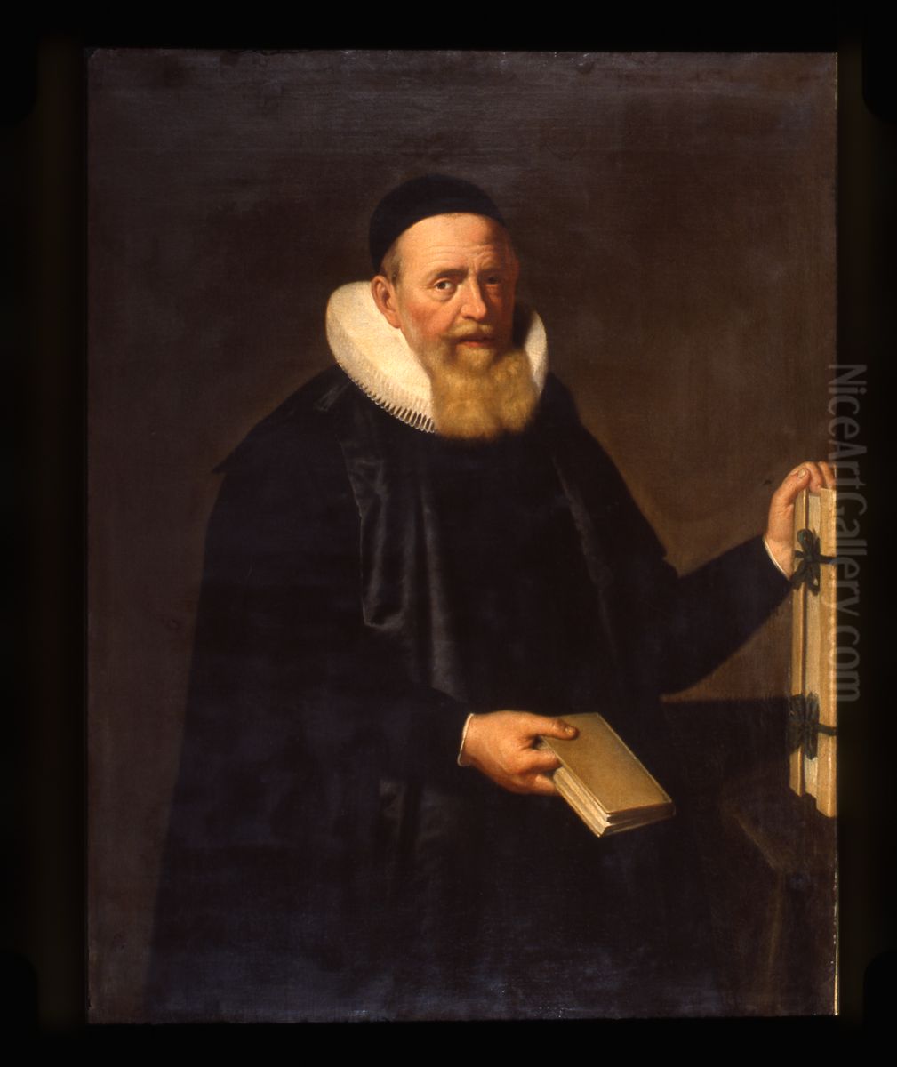 Portret van Daniel I.F. Hochedaeus de la Vigne, Waals predikant te Dordrecht Oil Painting by Icones Leidenses