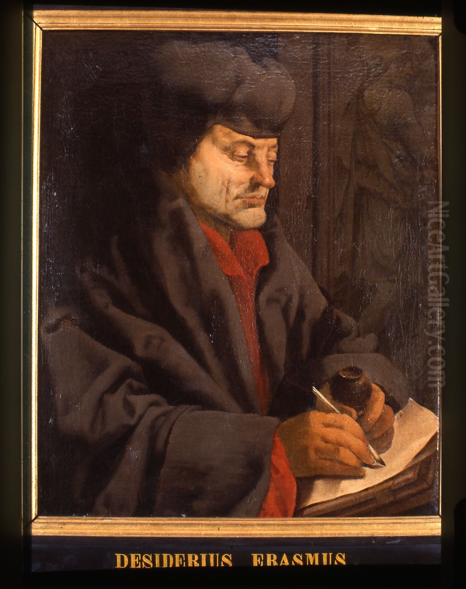 Portret van Desiderius Erasmus, humanist Oil Painting by Albrecht Durer