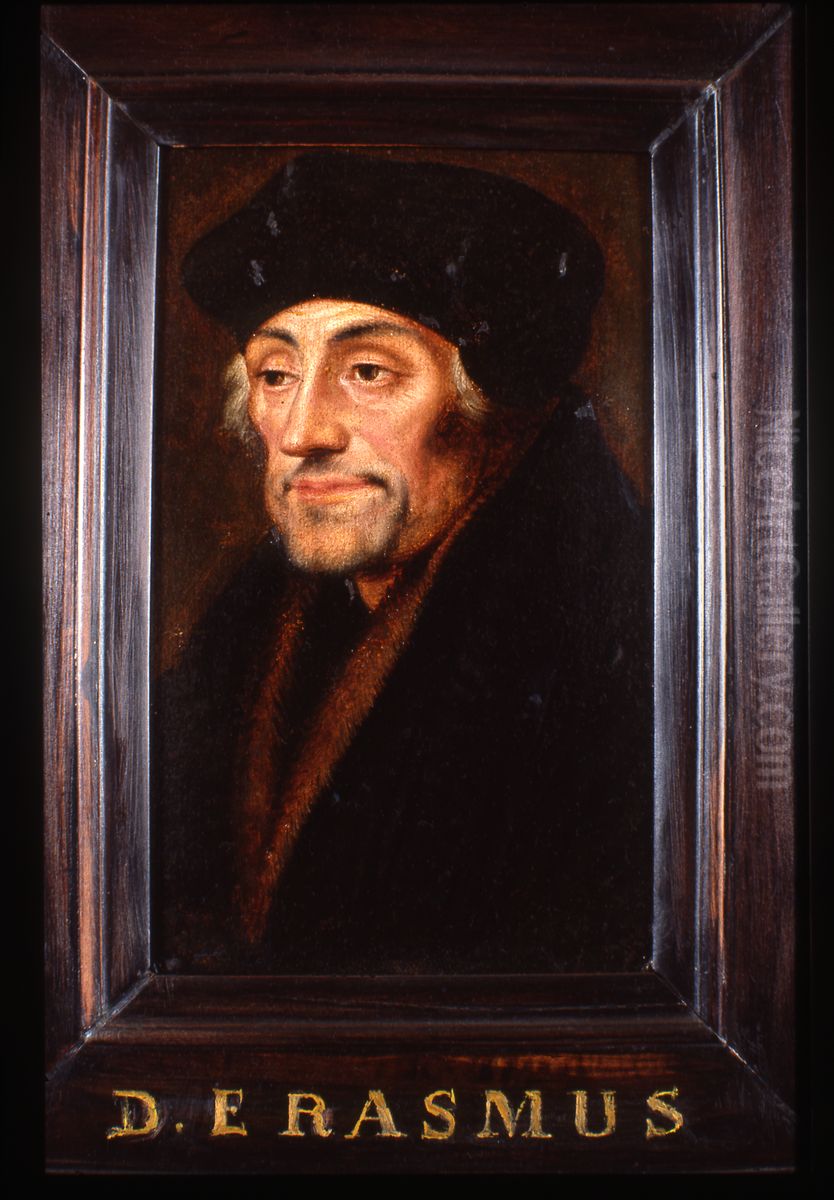 Portret van Desiderius Erasmus, humanist Oil Painting by Hans Holbein the Younger