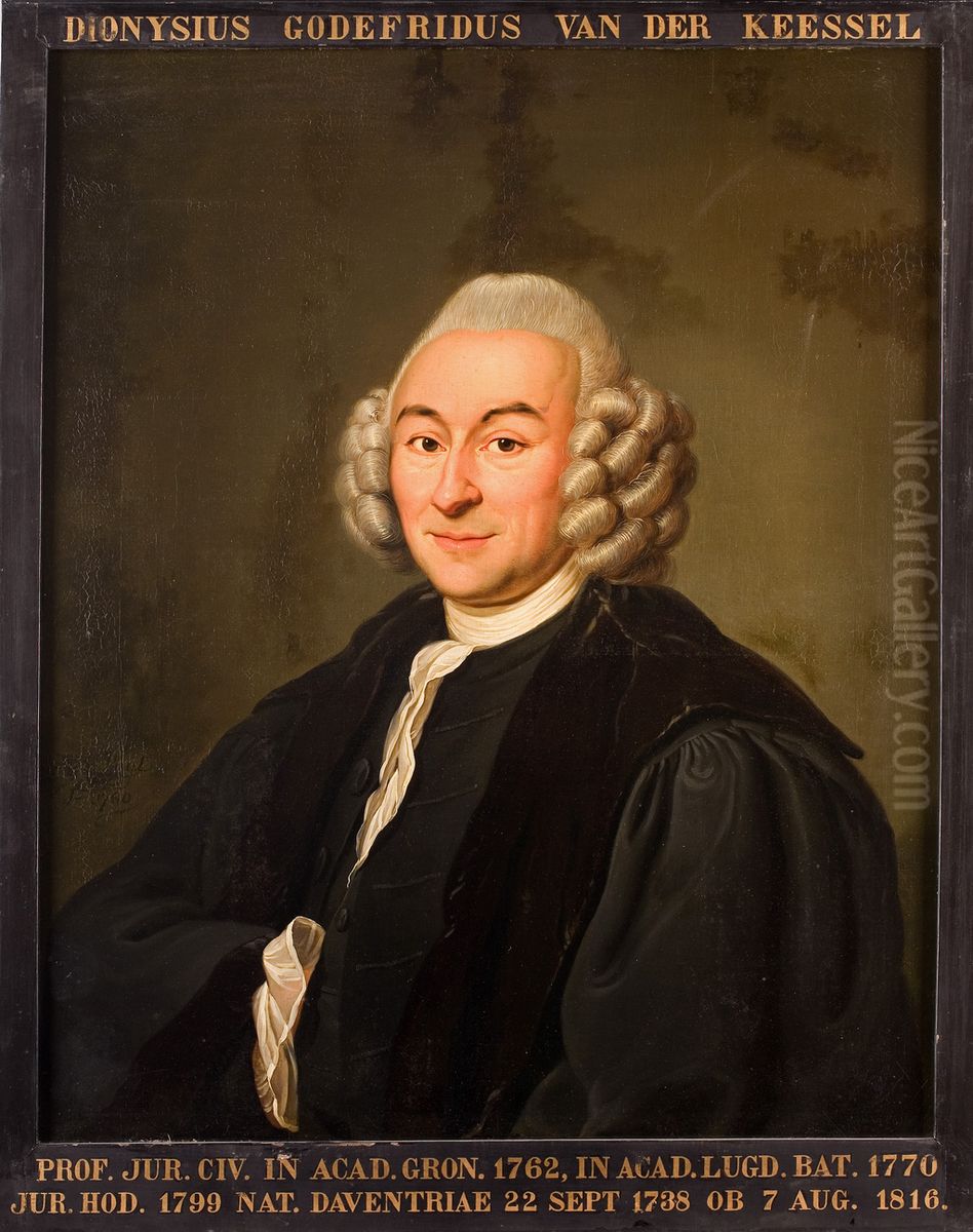 Portret van Dionysius Godefridus van der Keessel, hoogleraar Rechtsgeleerdheid te Leiden Oil Painting by Louis Francois Gerard van der Puyl