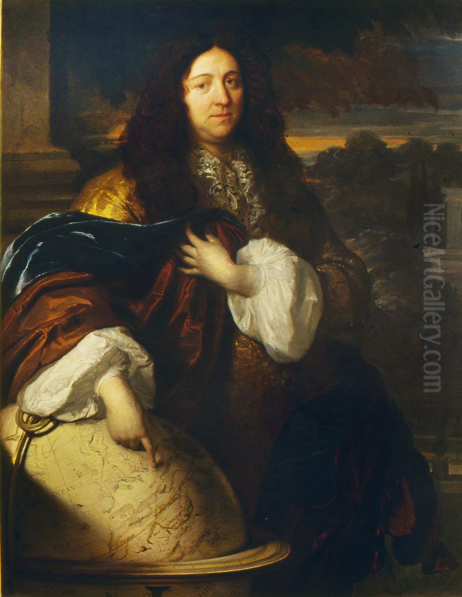 Portret van Jacobus Gronovius, hoogleraar Grieks en Historie te Leiden Oil Painting by Carel de Moor