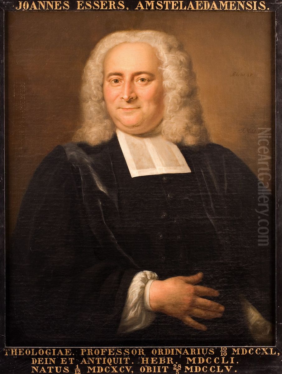 Portret van Joannes Esgers, hoogleraar Godgeleerdheid te Leiden Oil Painting by Jan Maurits Quinkhard