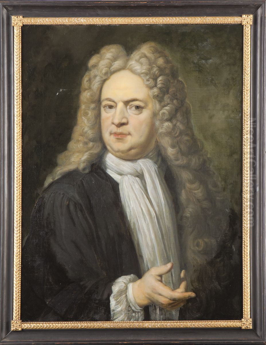 Portret van Johannes Jacobus Rau, hoogleraar Geneeskunde te Leiden Oil Painting by Carel de Moor