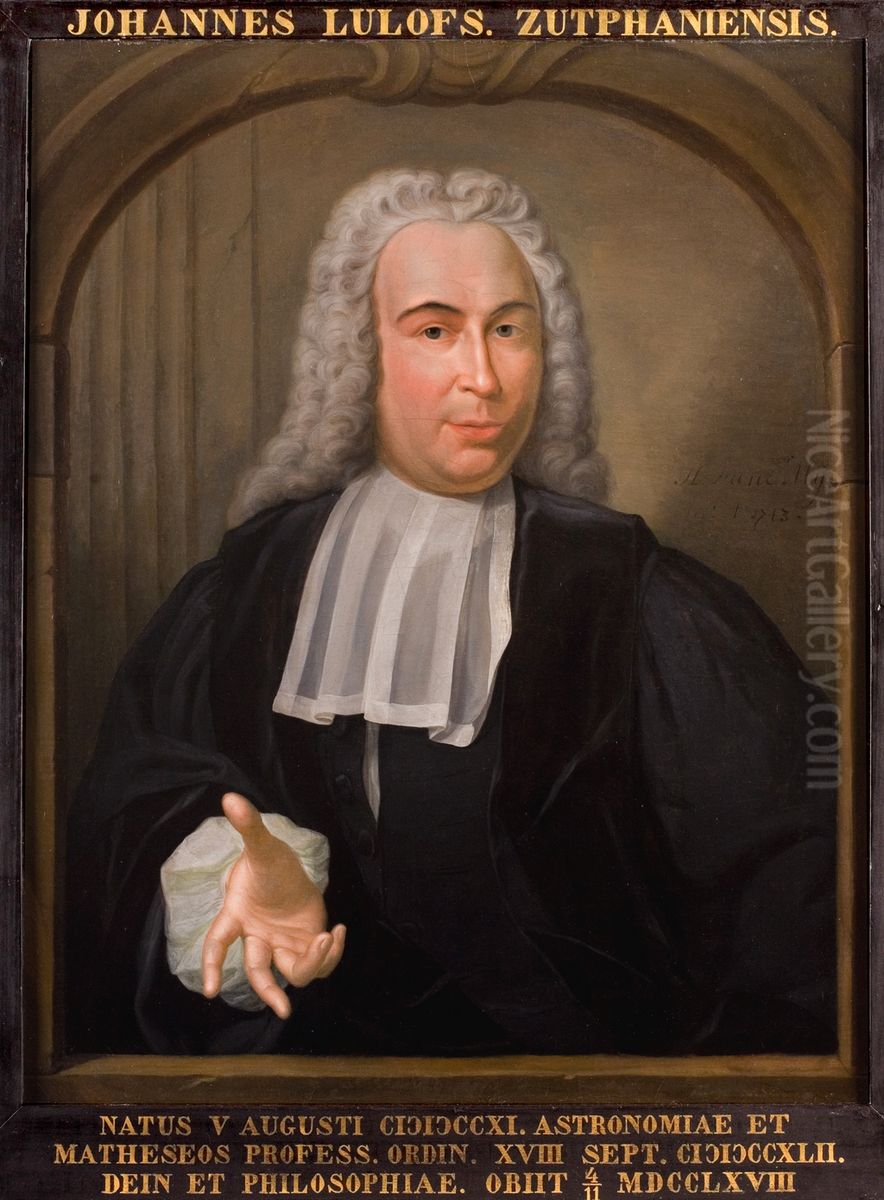 Portret van Johannes Lulofs, hoogleraar Sterren- en Wiskunde te Leiden Oil Painting by Hieronymus van der Mij