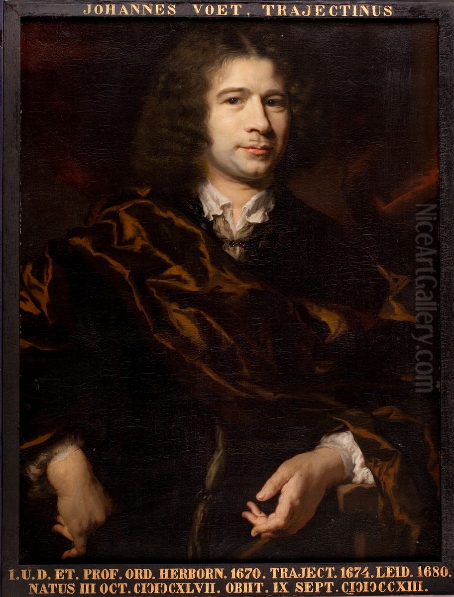 Portret van Johannes Voet, hoogleraar Rechtsgeleerdheid te Leiden Oil Painting by Nicolaes Maes