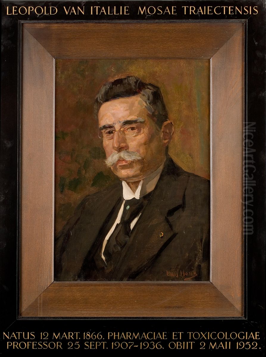 Portret van Leopold van Itallie, hoogleraar Artsenijbereidkunde en Toxicologie te Leiden Oil Painting by Louis Hartz