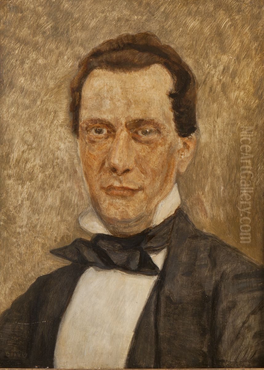 Portret van Michael Wilhelm Scheltema, hoogleraar Indische Taal-, Land- en Volkenkunde te Leiden Oil Painting by August Allebe