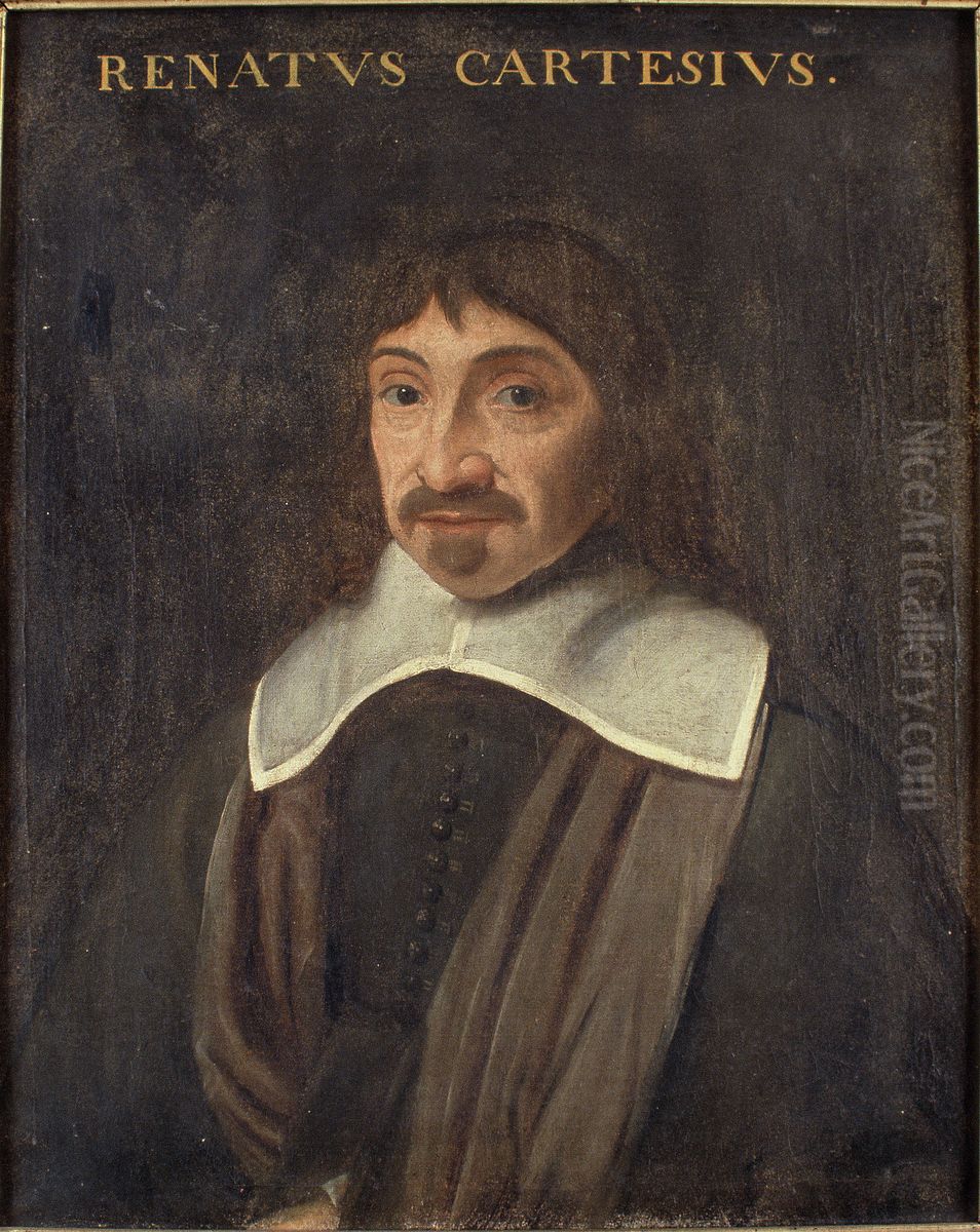 Portret van Rene Descartes, filosoof en wiskundige Oil Painting by Icones Leidenses