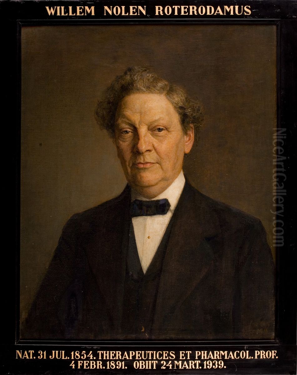 Portret van Willem Nolen, hoogleraar Geneeskunde te Leiden Oil Painting by Jan Veth