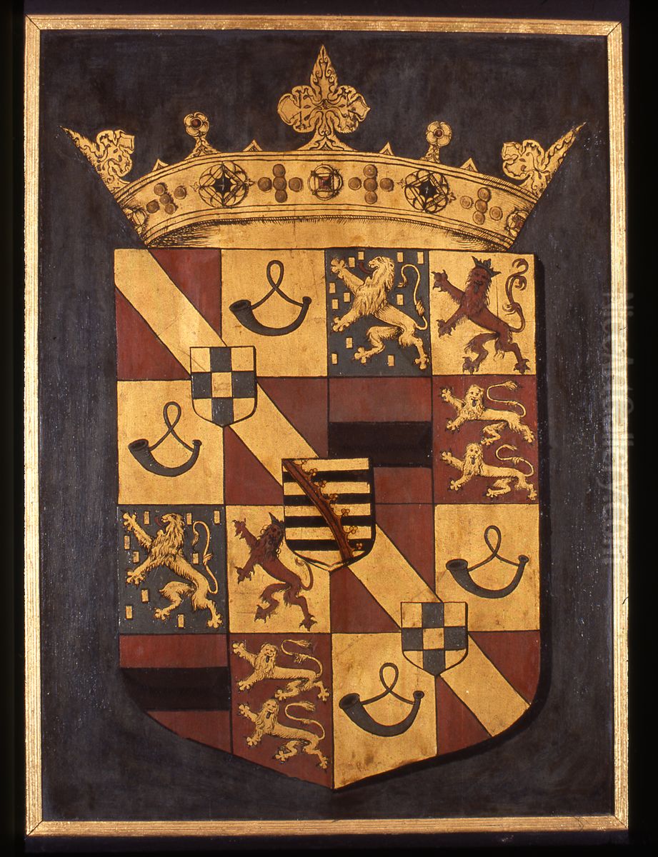 Wapenschild van prins Maurits van Oranje, stadhouder Oil Painting by Icones Leidenses