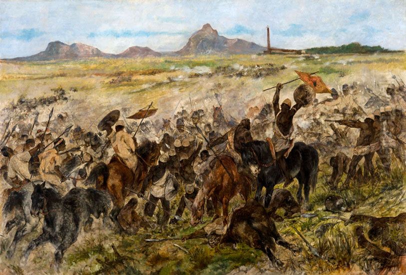 Episodio della battaglia di Kassala Oil Painting by Giovanni Fattori