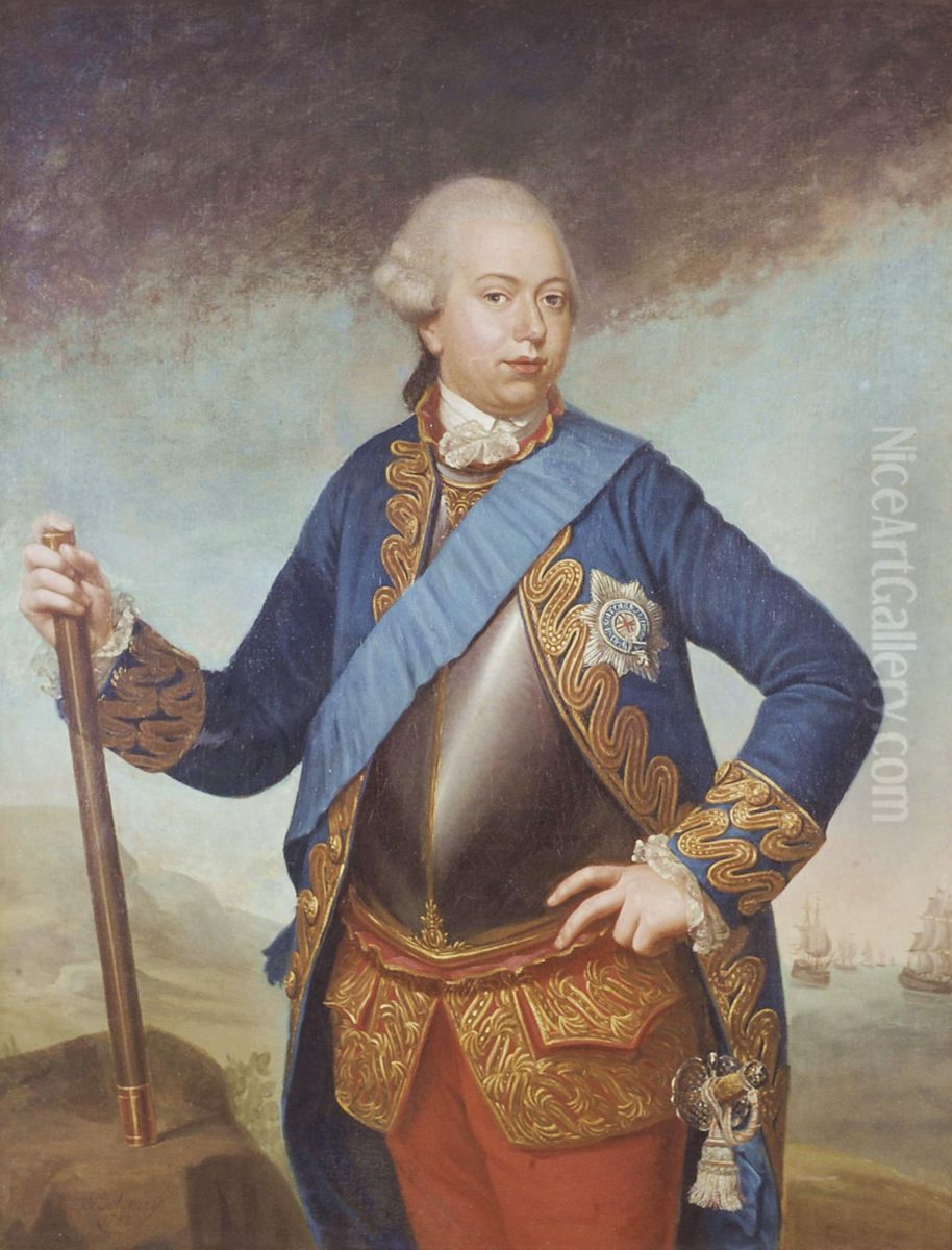 Portrait of Willem V van Oranje-Nassau (1748-1806) Oil Painting by Benjamin Samuel Bolomey