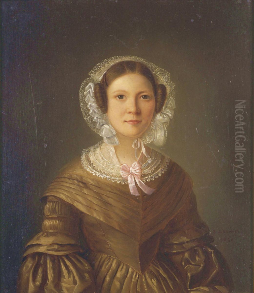 Portrait of Christina van Eeden (1812-1871) Oil Painting by Leonard de Koningh