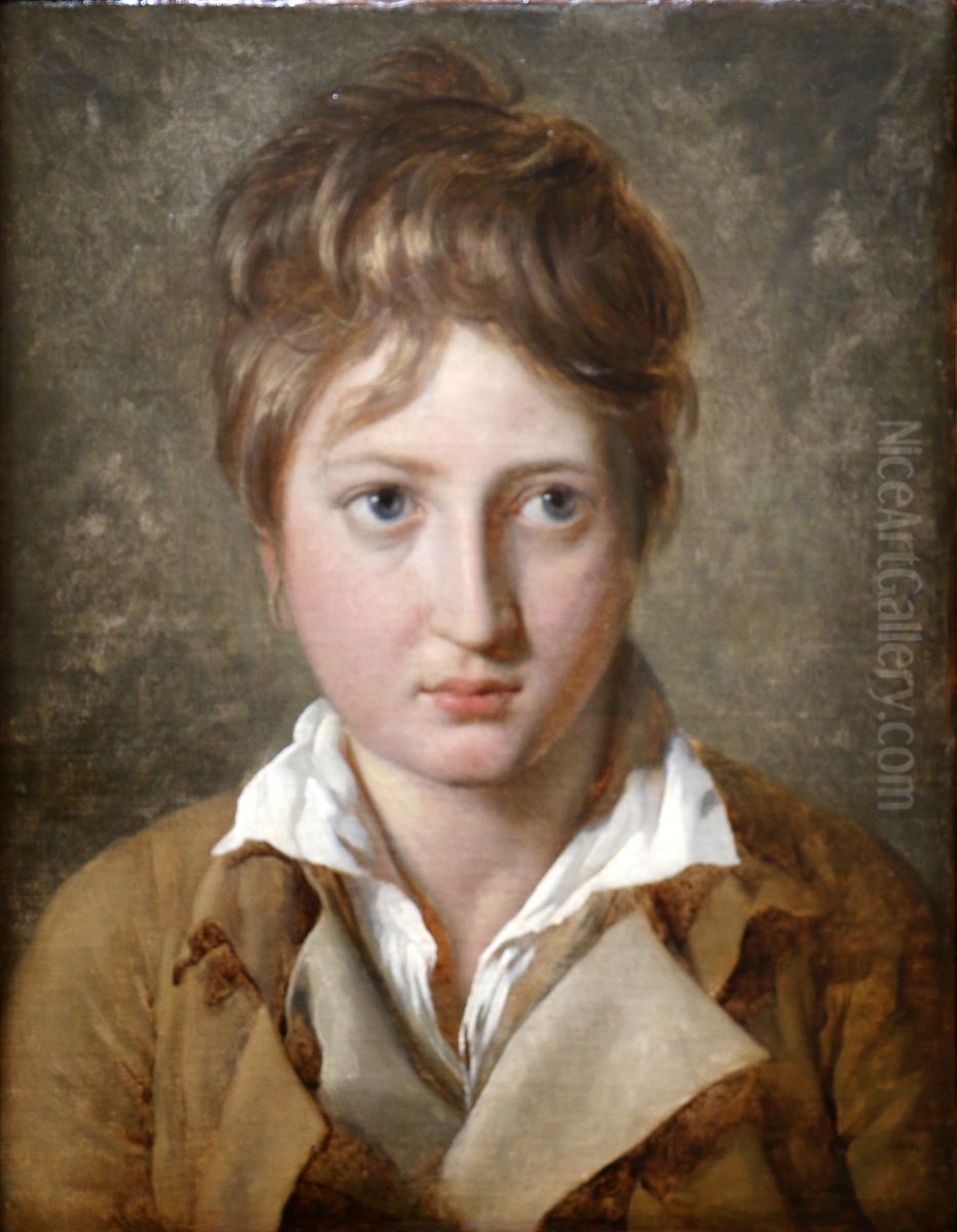 Portrait de jeune garcon Oil Painting by Jacques-Louis David