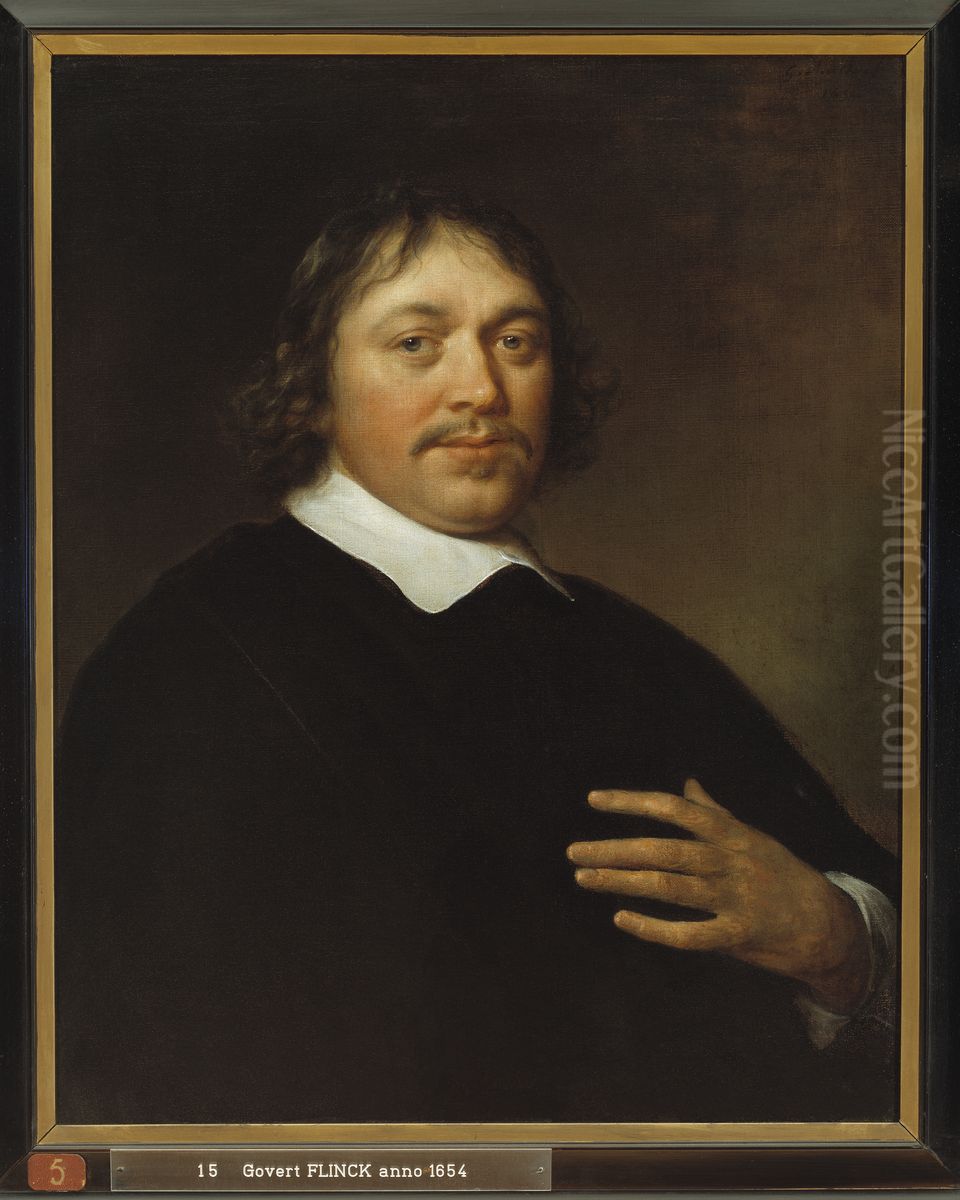 Portrait of an unknown man Oil Painting by Govert Flinck