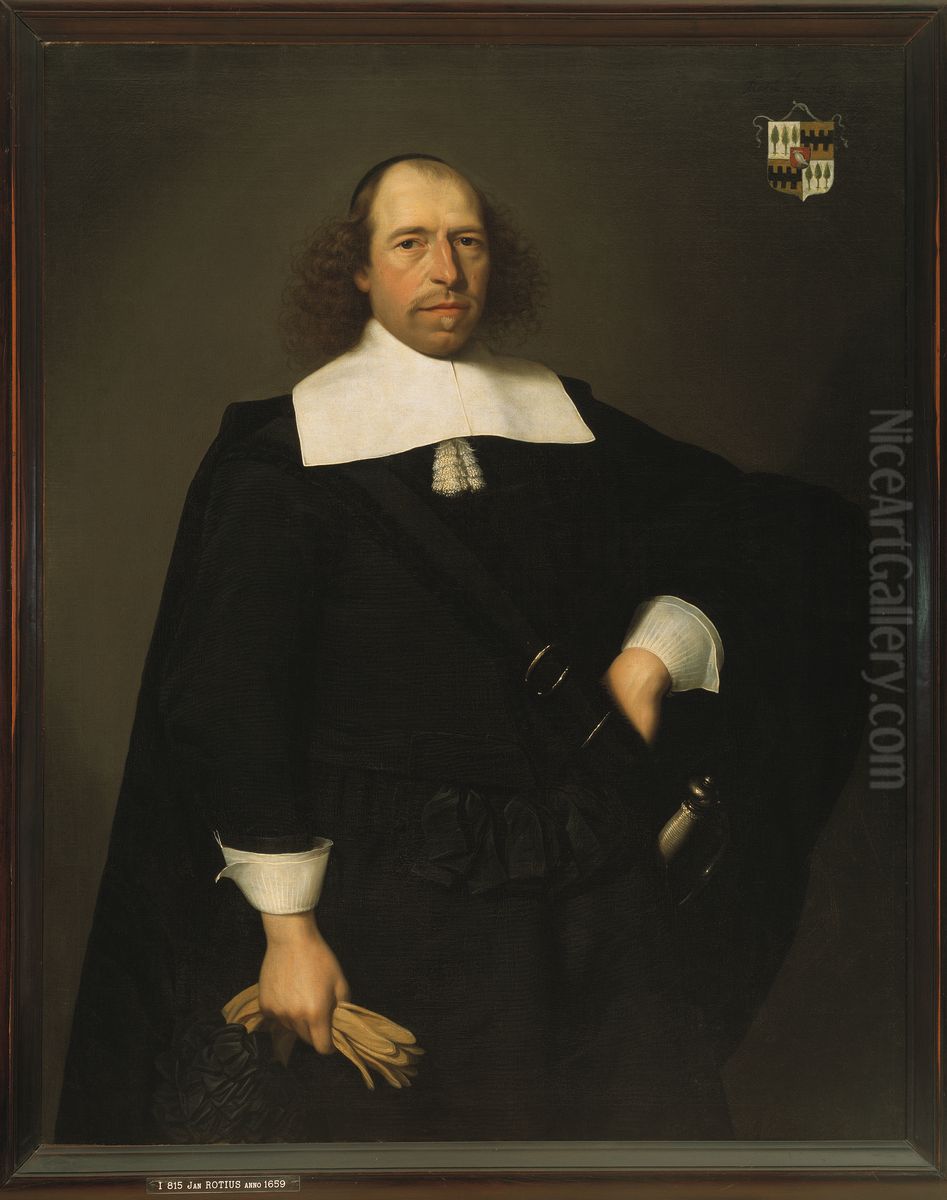 Portrait of Adriaan van Bredehoff (1617-1675) Oil Painting by Jan Albertsz Rotius