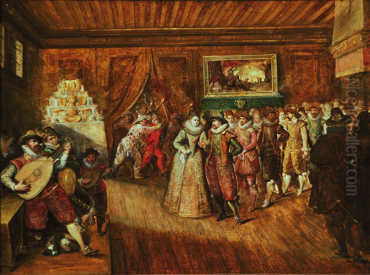 De bruiloft gaat ten dans Oil Painting by Frans Francken I