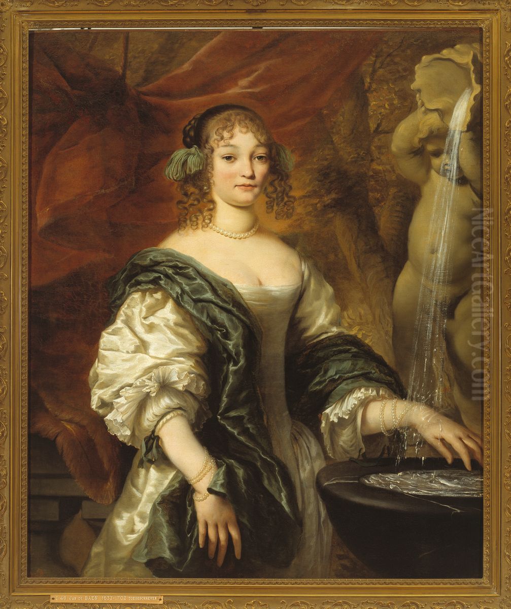 Portrait of an woman, probably Alida van Berckel (....-....) Oil Painting by Jan de Baen